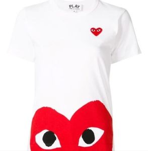 Authentic COMME DES GARÇONS PLAY - Peek Heart Graphic T-shirt - MADE IN JAPAN